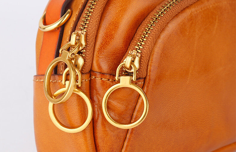 Kleine Umhängetasche Damen Leder Handy Vintage Handytasche