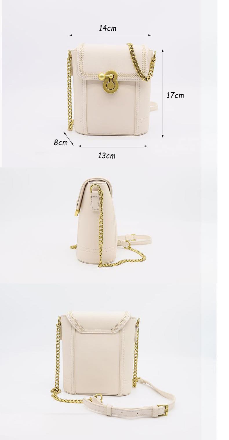 kleine Umhängetasche Damen Leder Handytasche Trend mit Kette