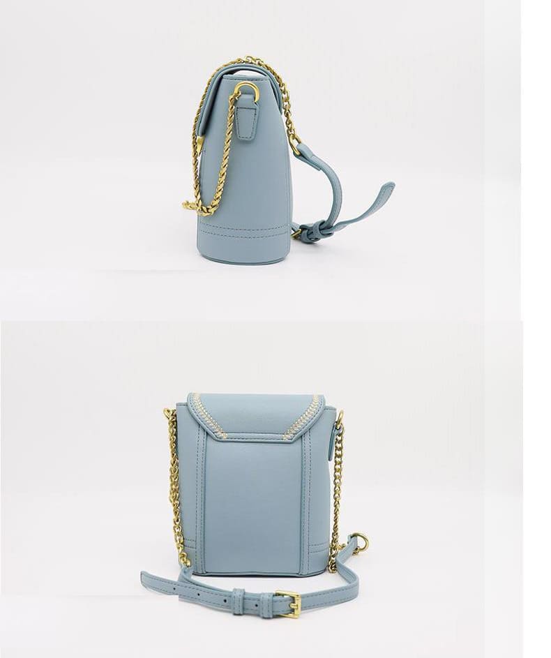 kleine Umhängetasche Damen Leder Handytasche Trend mit Kette