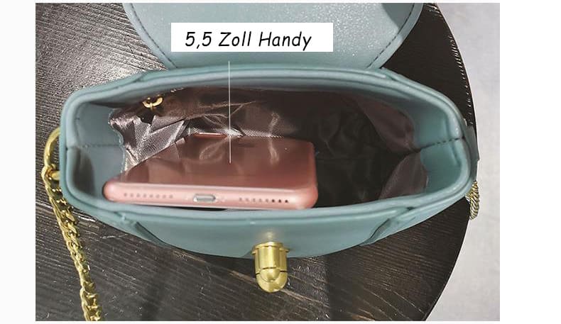 kleine Umhängetasche Damen Leder Handytasche Trend mit Kette