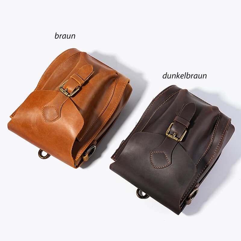 kleine Umhängetasche Herren Leder für Handy Handytasche Hüftgurt Gürteltasche