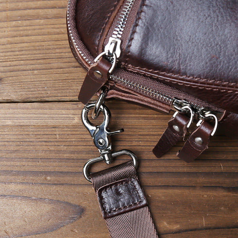 kleine Umhängetasche Herren Leder Gürteltasche Vintage in zwei Farben