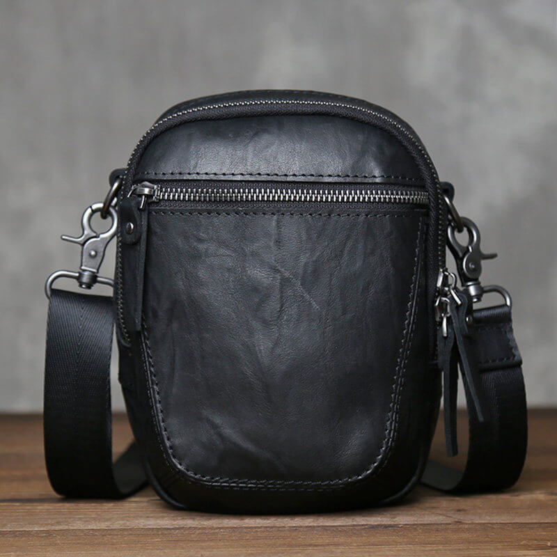 umhängetasche leder herren schwarz