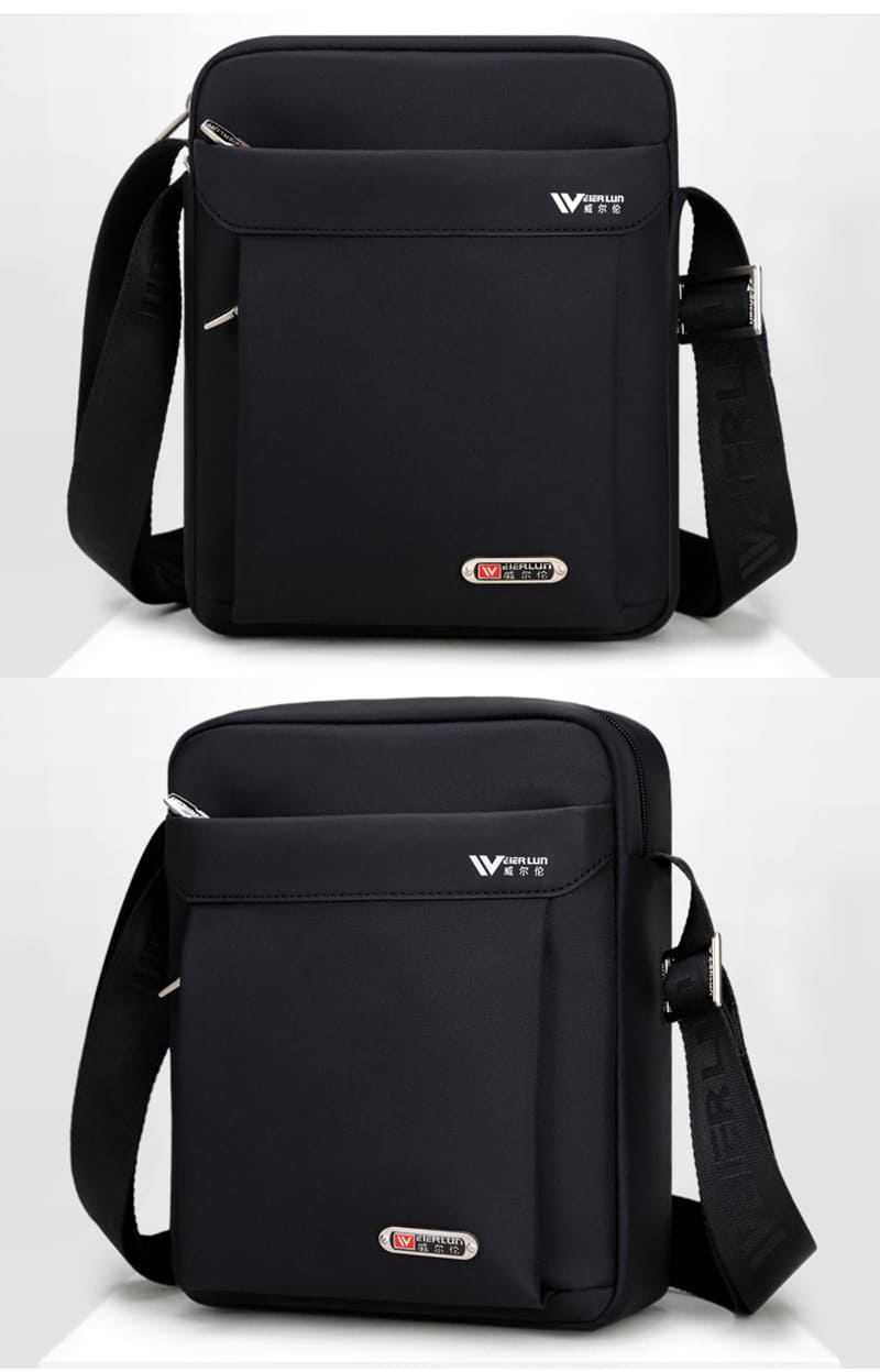 kleine Umhängetasche Herren Oxford Hochformat Businesstasche schwarz kaffeebraun für Alltag und Arbeit