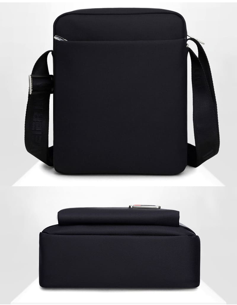 kleine Umhängetasche Herren Oxford Hochformat Businesstasche schwarz kaffeebraun für Alltag und Arbeit