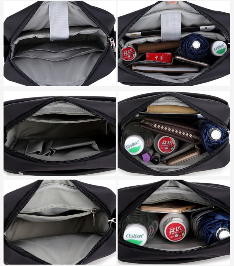 kleine Umhängetasche Herren Oxford Hochformat Businesstasche schwarz kaffeebraun für Alltag und Arbeit