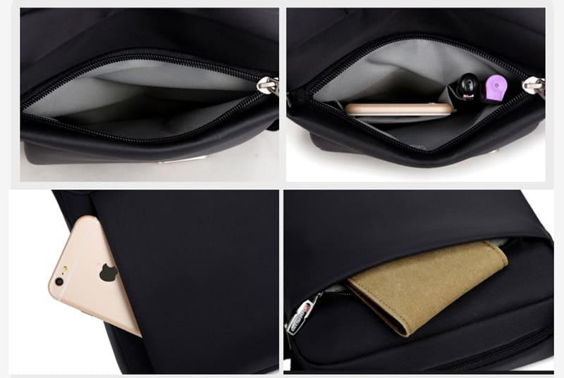 kleine Umhängetasche Herren Oxford Hochformat Businesstasche schwarz kaffeebraun für Alltag und Arbeit