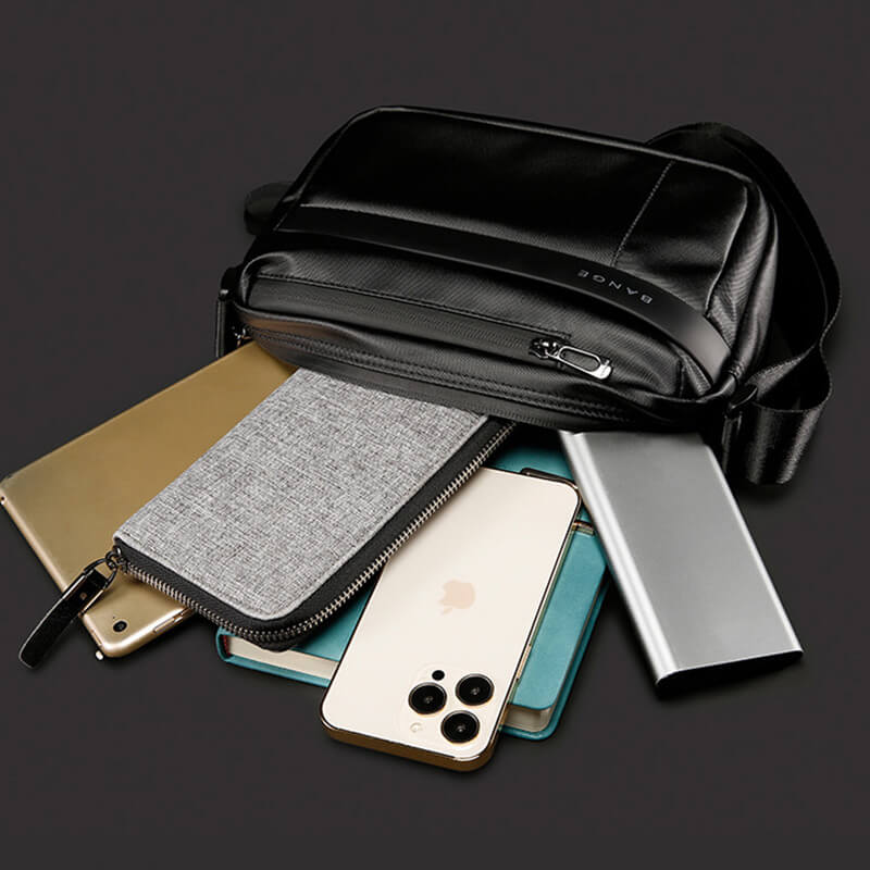 Kleine Umhängetasche Herren wasserdicht Kuriertasche Messenger Bag Oxford schwarz