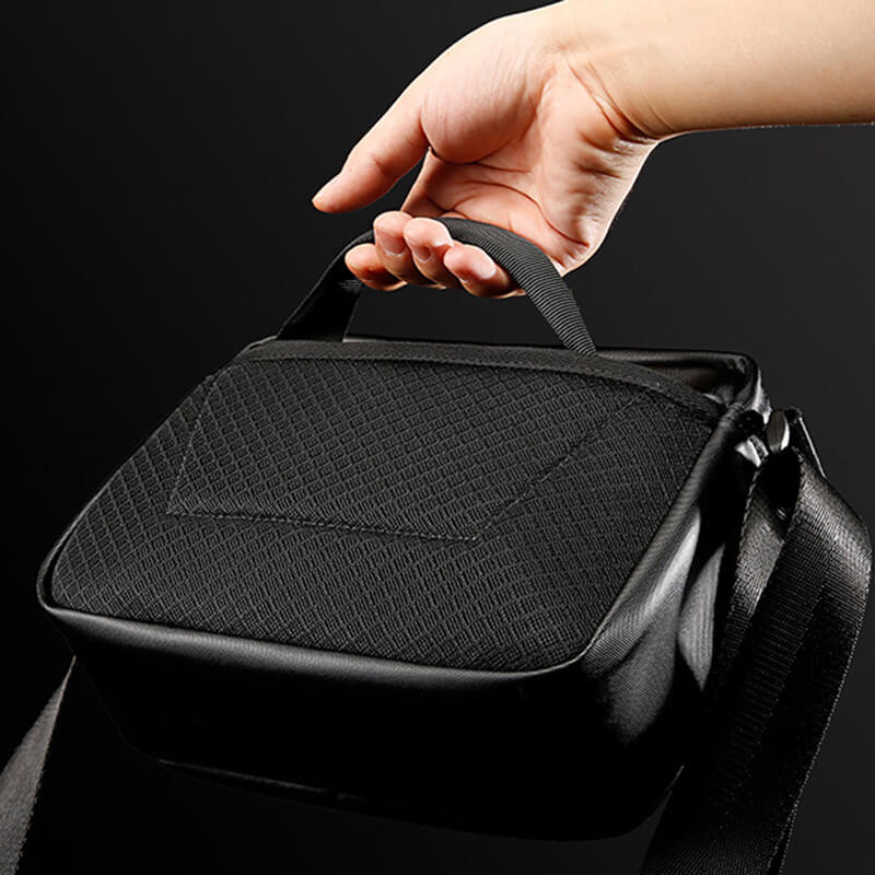 Kleine Umhängetasche Herren wasserdicht Kuriertasche Messenger Bag Oxford schwarz