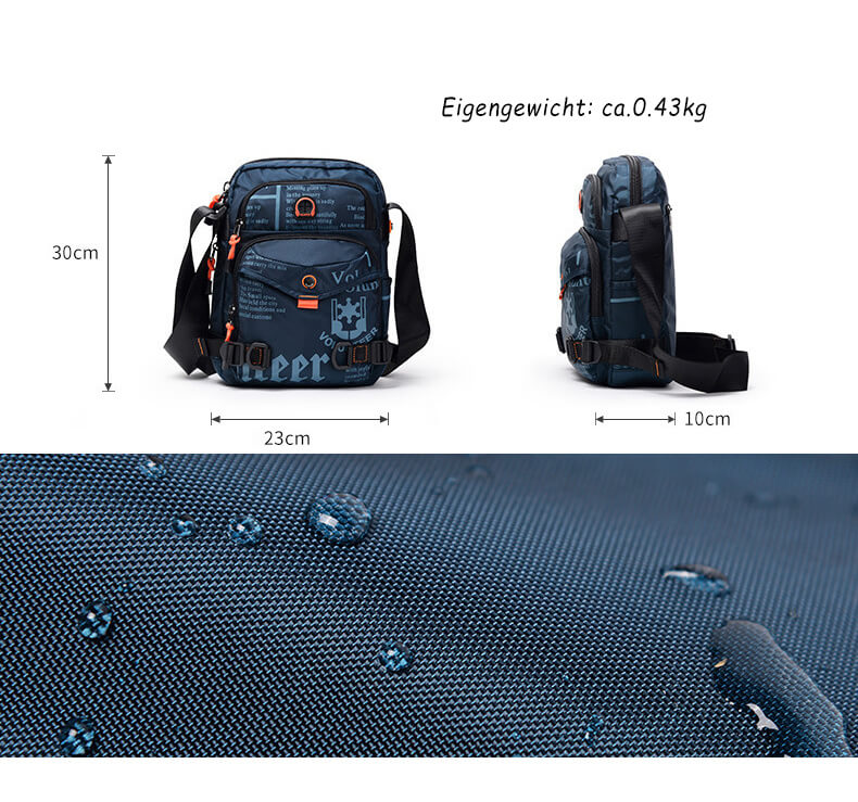 kleine wasserdichte Umhängetasche Herren Oxford Outdoor