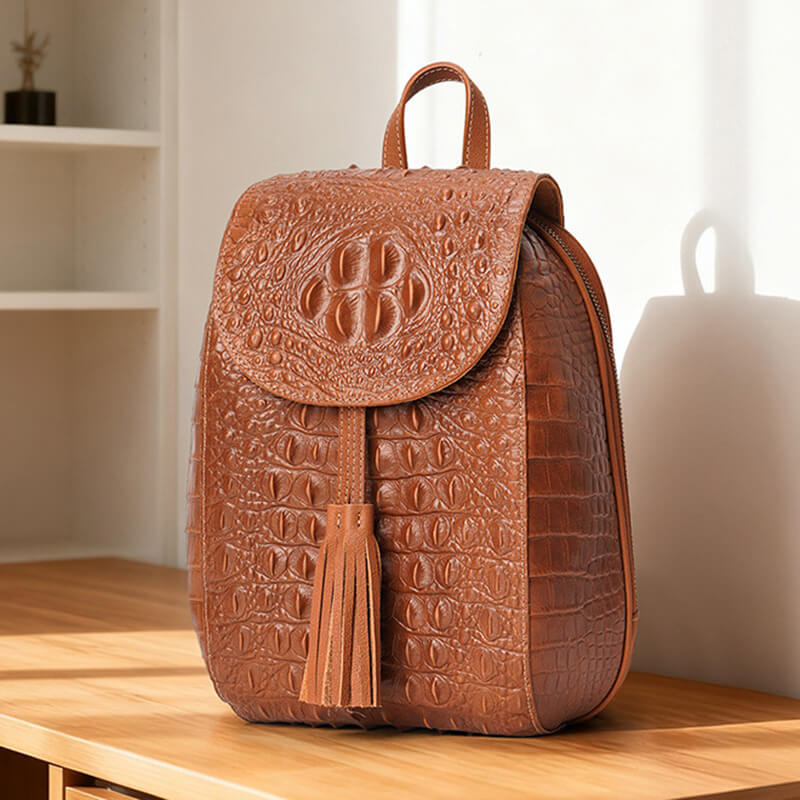 rucksack damen leder braun