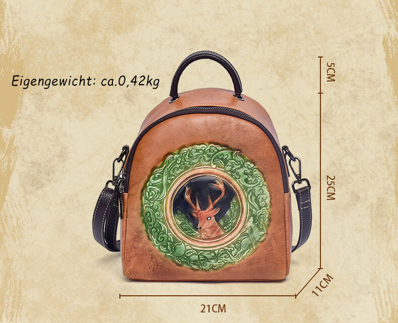 rucksack damen braun leder