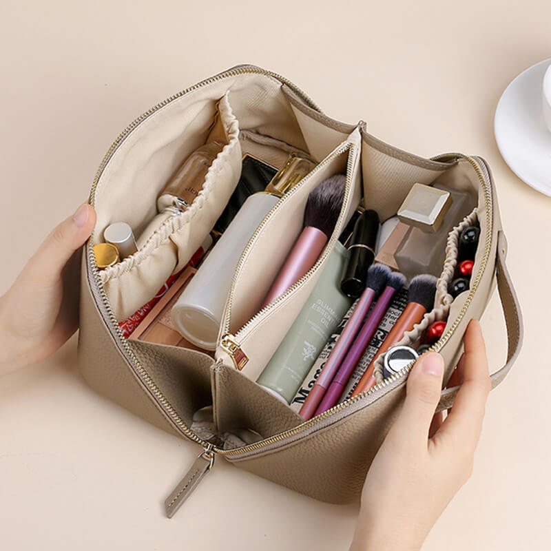 Kulturtasche Damen Leder kulturbeutel Kosmetiktasche für Reisen