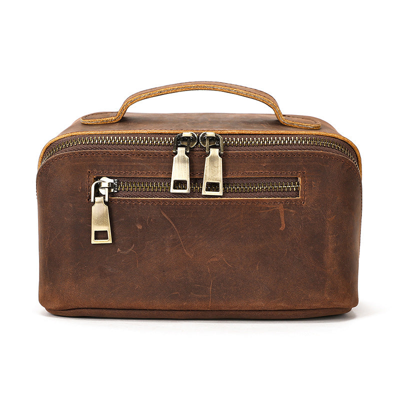kulturtasche leder braun
