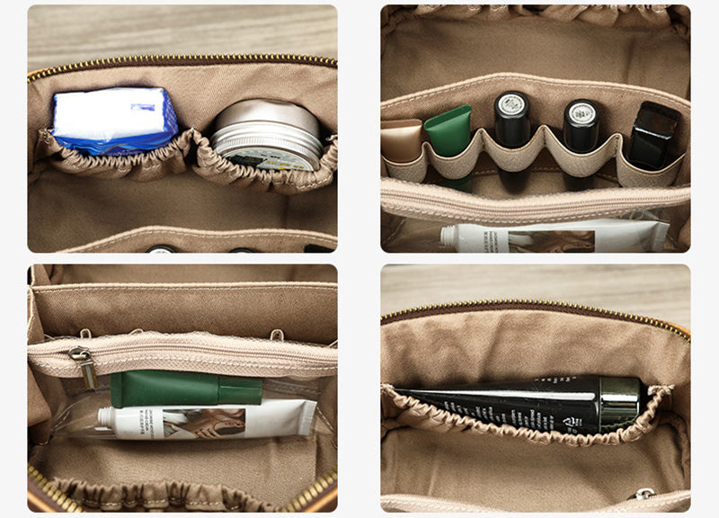 Kulturtasche Leder braun für Damen und Herren Kulturbeutel