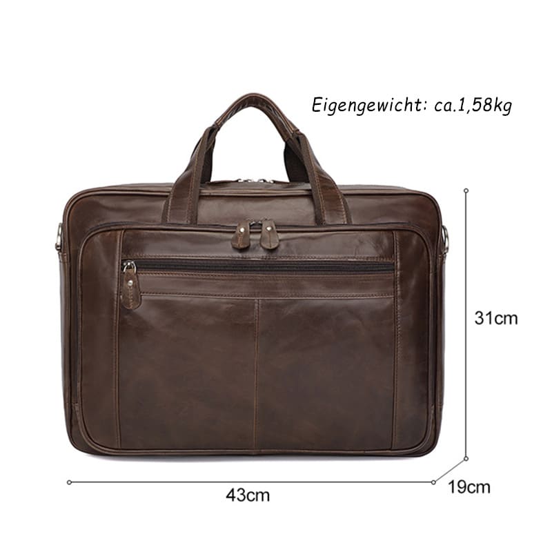 Laptop Businesstasche Herren Leder braun Handtasche Aktentasche Männer modern