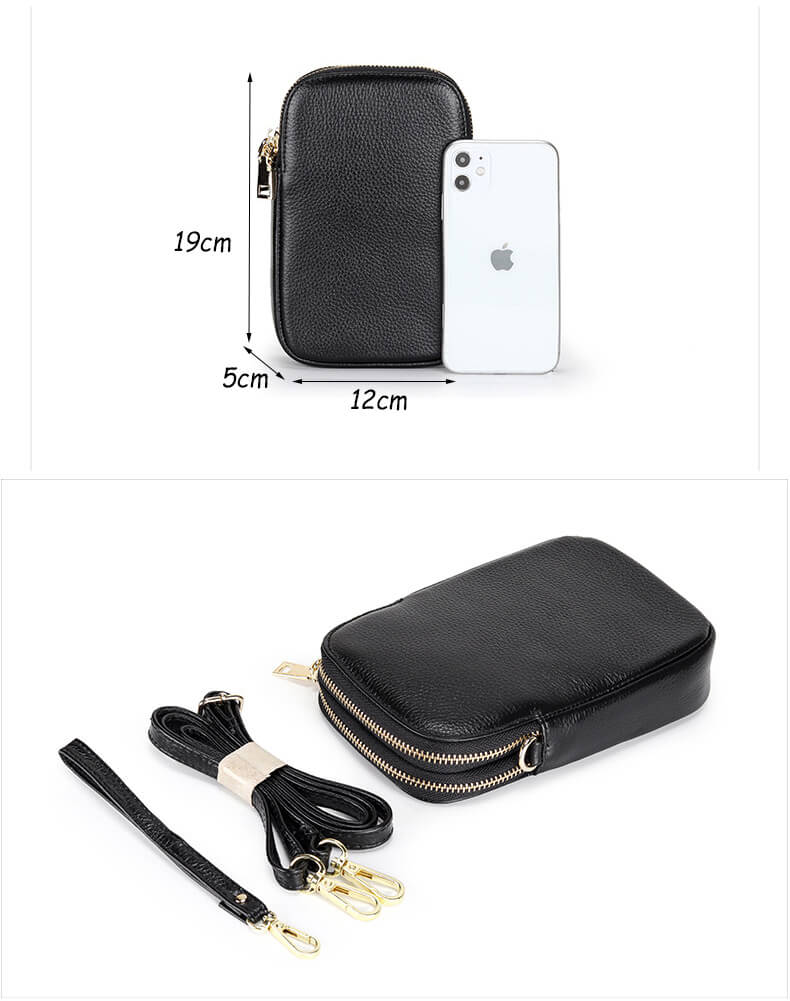 Leder Handytasche zum Umhängen Damen kleine Umhängetasche für Handy