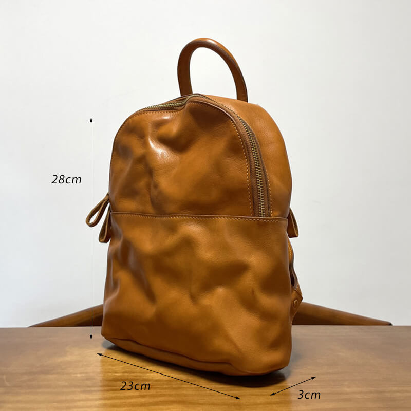 leder rucksack vintage damen braun