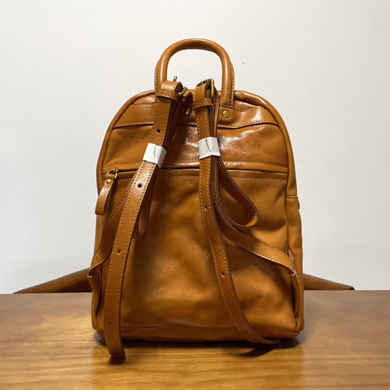 Leder Rucksack Damen braun Vintage Backpack Frauen für Freizeit