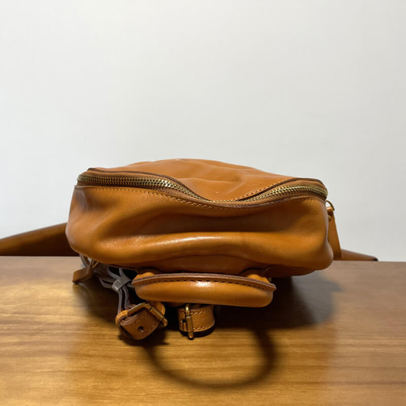 Leder Rucksack Damen braun Vintage Backpack Frauen für Freizeit