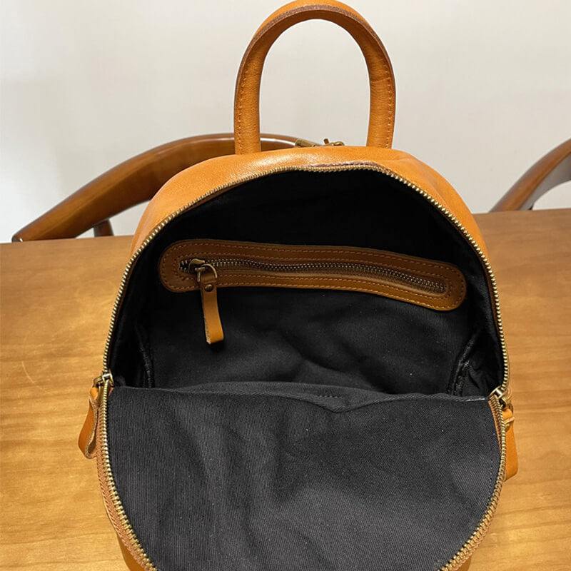 Leder Rucksack Damen braun Vintage Backpack Frauen für Freizeit