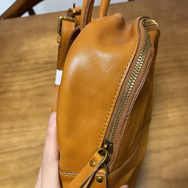 Leder Rucksack Damen braun Vintage Backpack Frauen für Freizeit