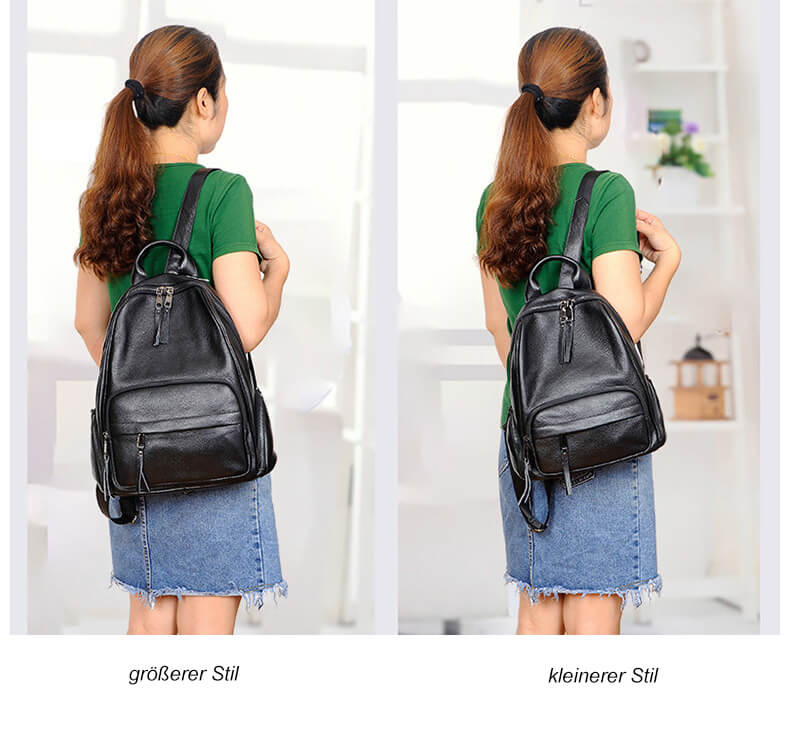 rucksack damen schwarz leder