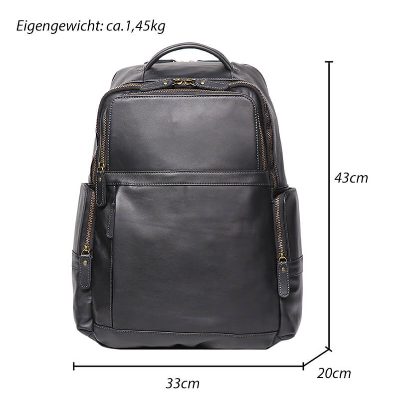 Leder Rucksack Herren groß mit Laptopfach für Uni und Arbeit