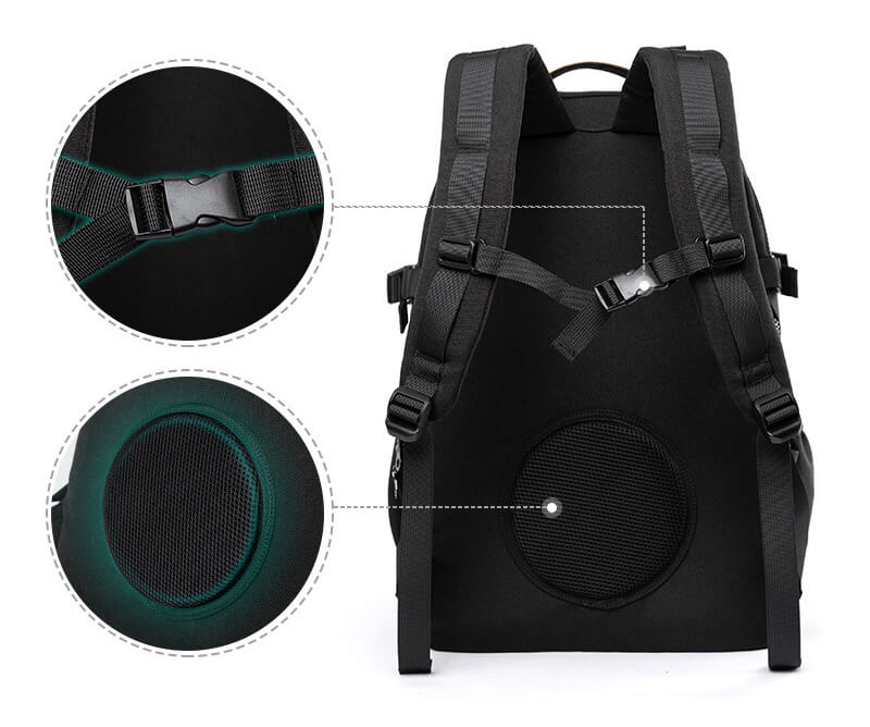 leichter wasserdichter Herren Rucksack Oxford für Reisen und Uni mit Laptopfach und Brustgurt