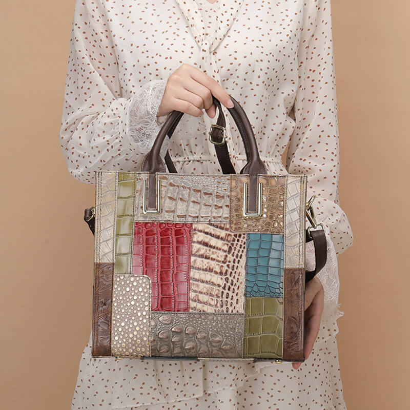 damen handtasche leder bunt