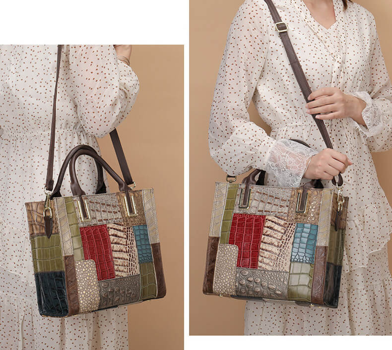 umhängetasche damen leder bunt