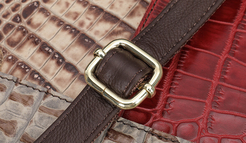 modern Damen Handtasche Kroko Optik für den Alltag Bunt und Schwarz Umhängetasche