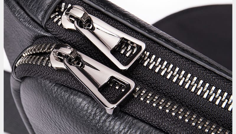 moderne Brusttasche Herren Leder schwarze Hüfttasche Bauchtasche
