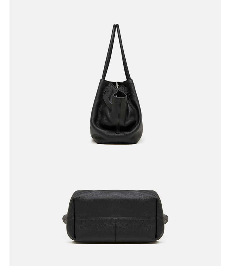 moderne Damen Schultertasche Leder schwarz Handtasche für Freizeit oder Arbeit