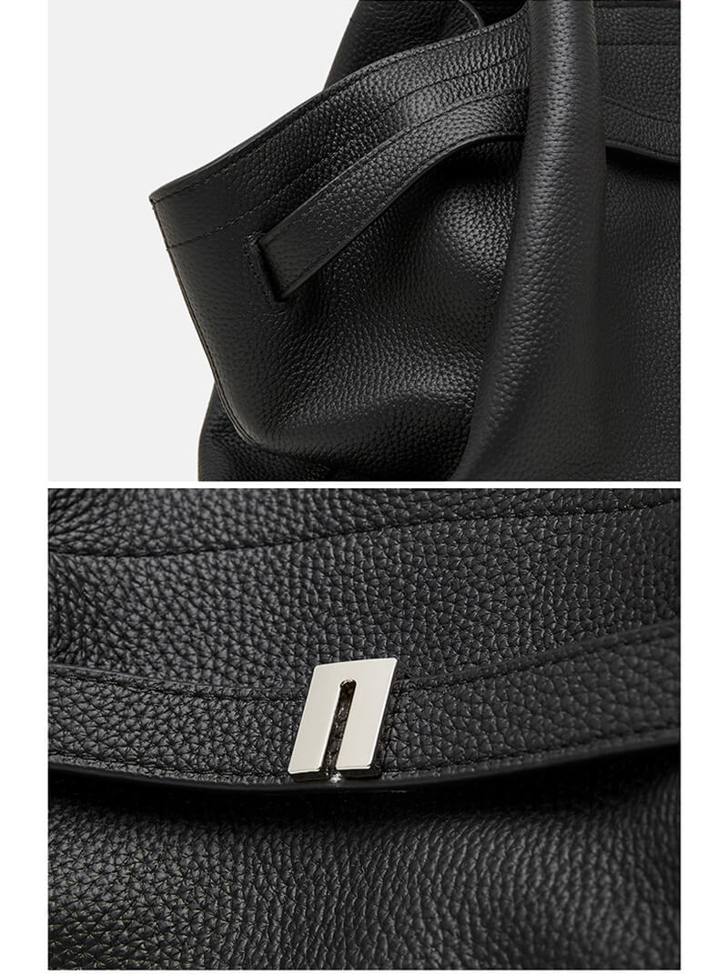 moderne Damen Schultertasche Leder schwarz Handtasche für Freizeit oder Arbeit