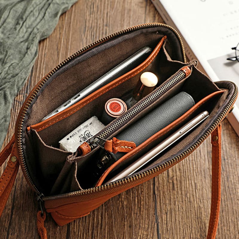 moderne kleine Umhängetasche Damen Leder für den Alltag