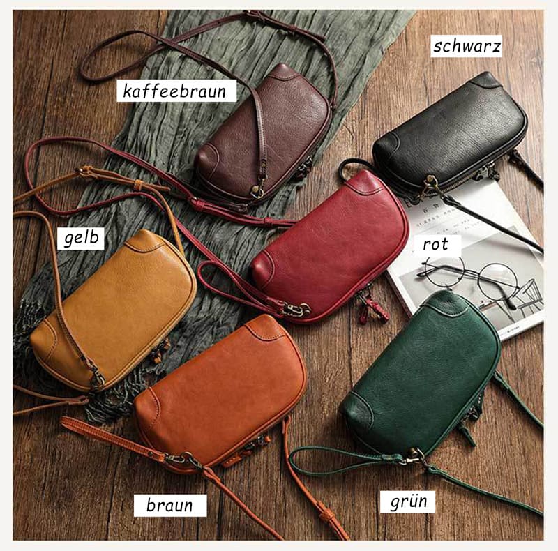 moderne kleine Umhängetasche Damen Leder für den Alltag