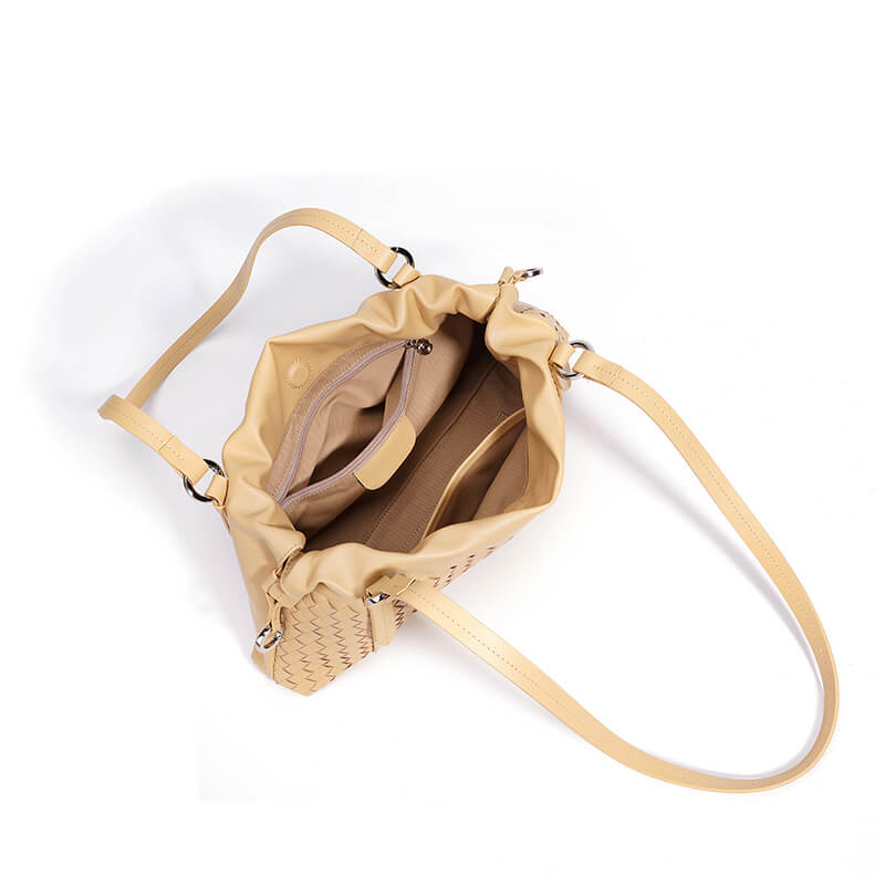 moderne Schultertasche Damen geflochten Leder in 5 Farben