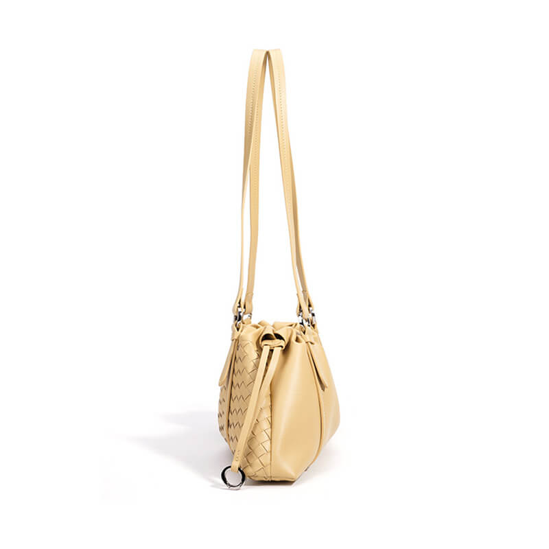 moderne Schultertasche Damen geflochten Leder in 5 Farben