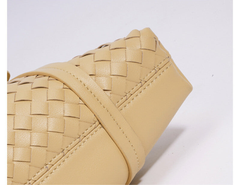 moderne Schultertasche Damen geflochten Leder in 5 Farben