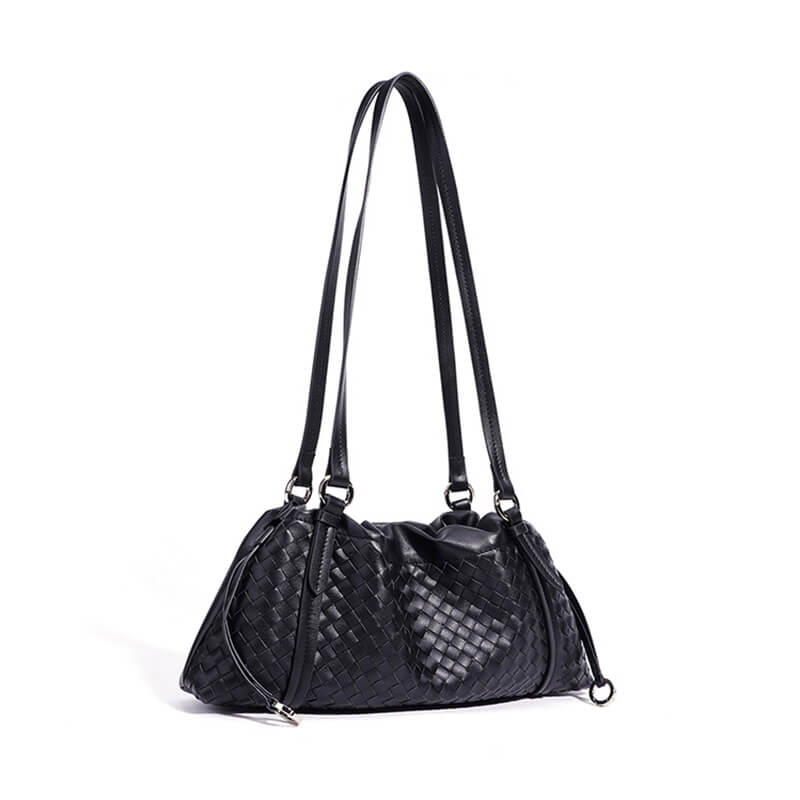 schultertasche damen leder schwarz