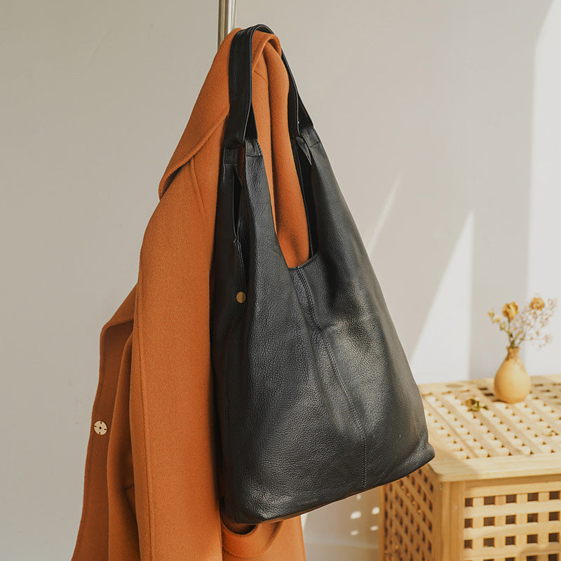 schultertasche damen leder schwarz