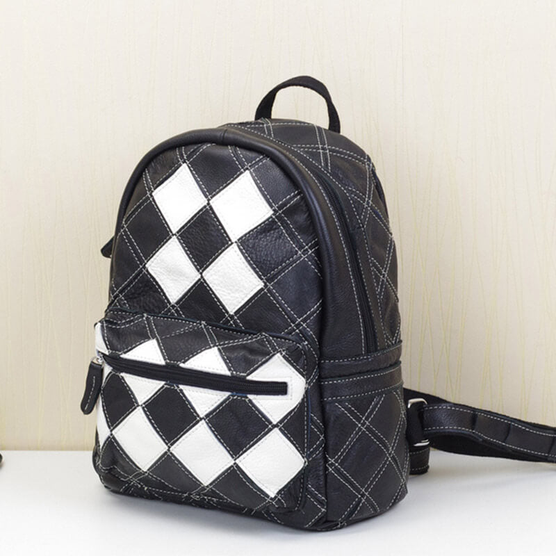 rucksack schwarz weiß kariert