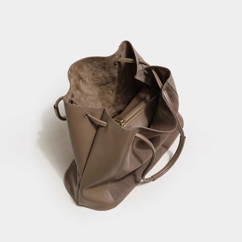 modische Schultertasche Damen Wildleder braun Handtasche Vintage