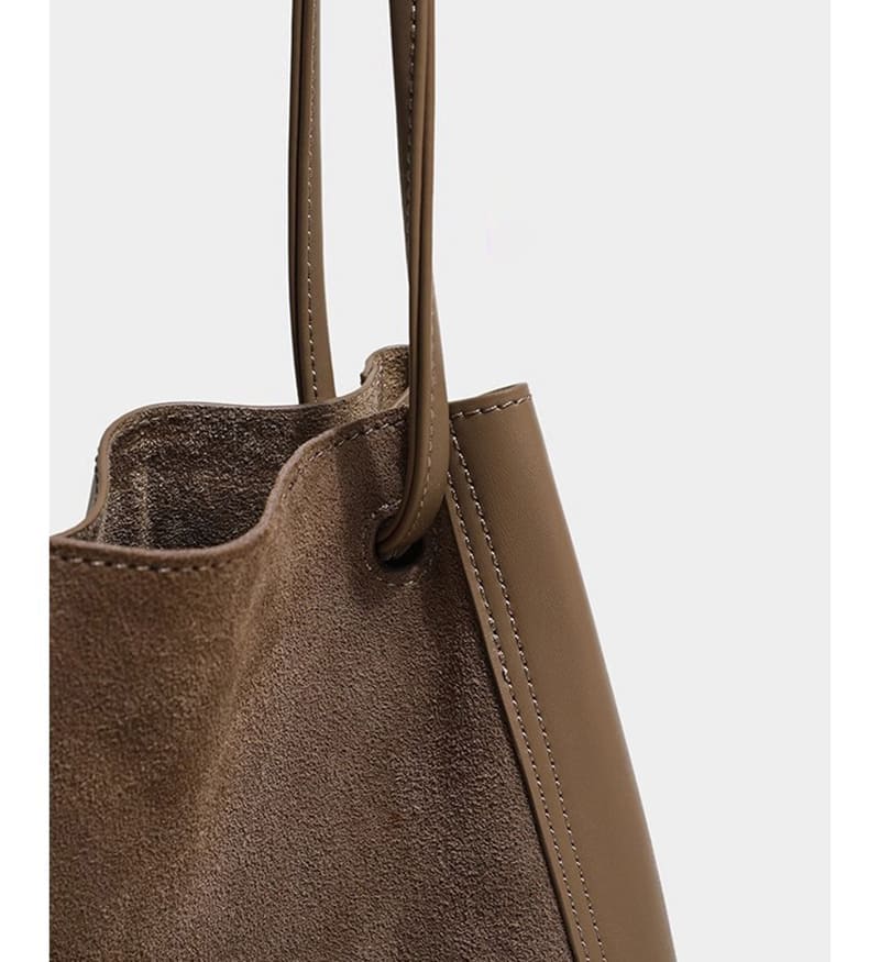 modische Schultertasche Damen Wildleder braun Handtasche Vintage