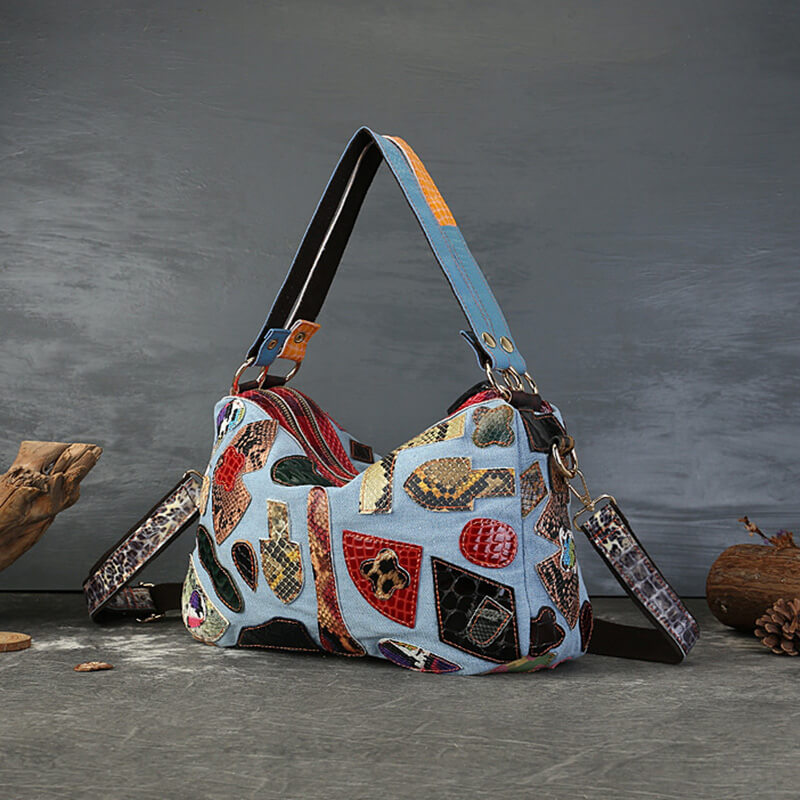 patchwork schultertasche