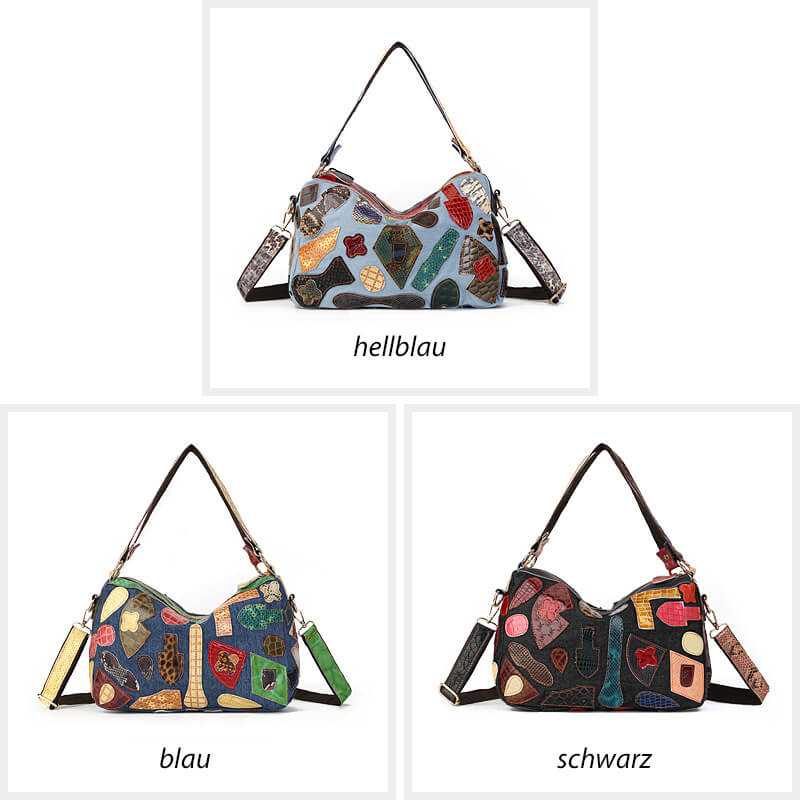 Patchwork Leder Achseltasche Damen Umhängetasche Frauen