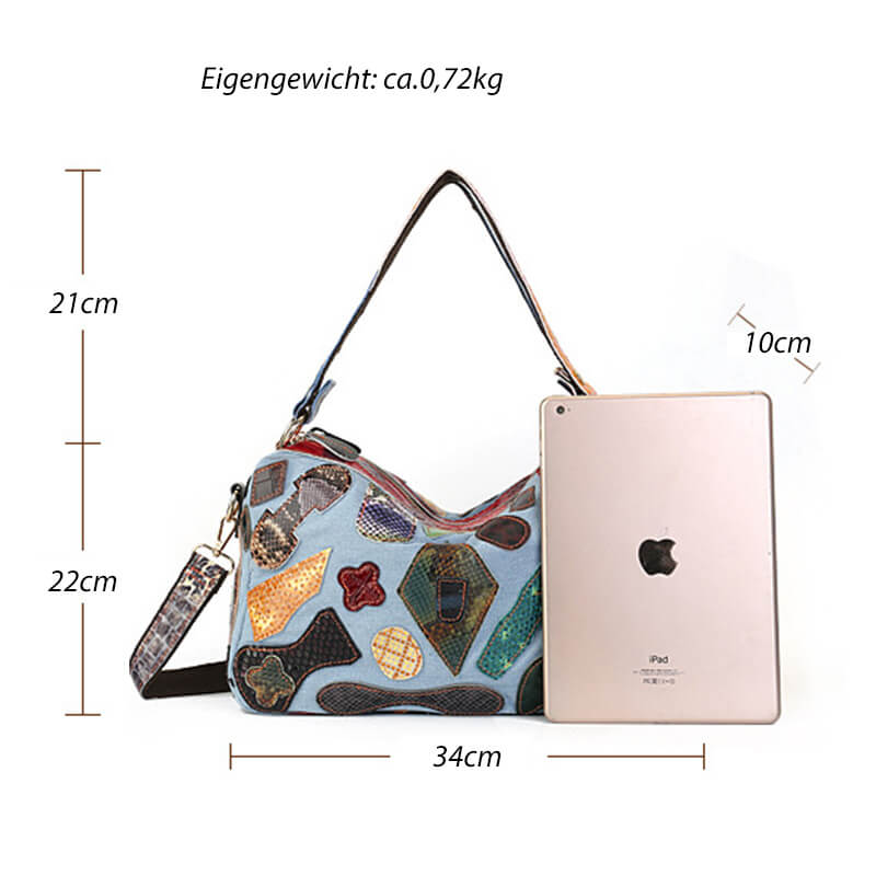 Patchwork Leder Achseltasche Damen Umhängetasche Frauen