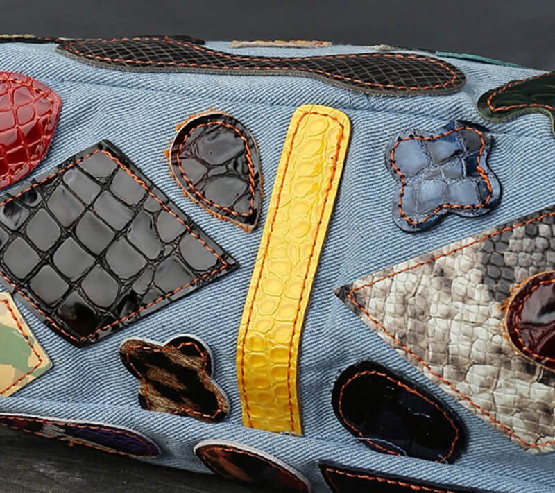 Patchwork Leder Achseltasche Damen Umhängetasche Frauen