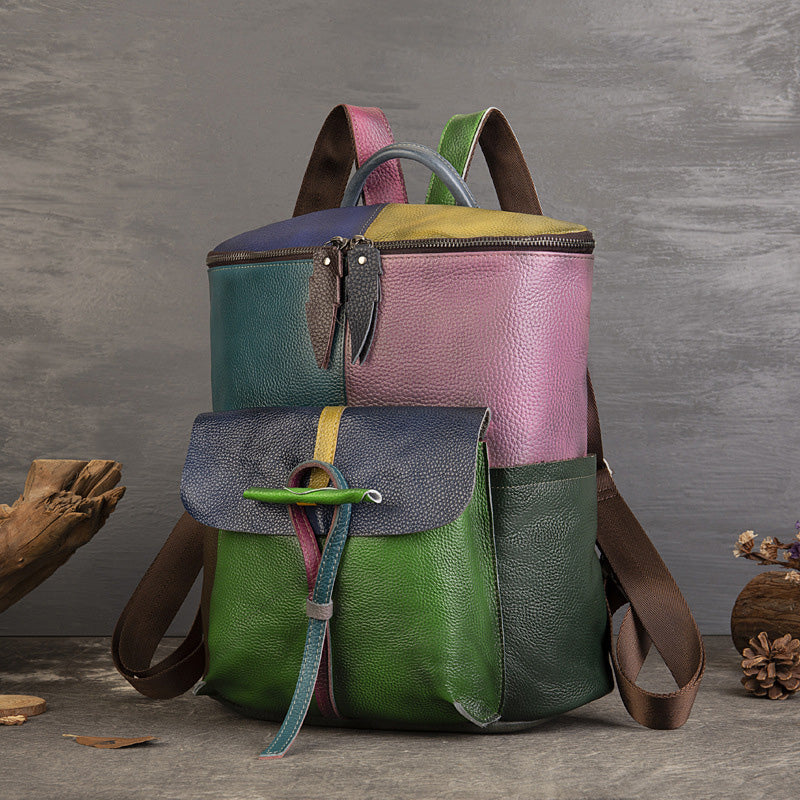 rucksack damen leder bunt